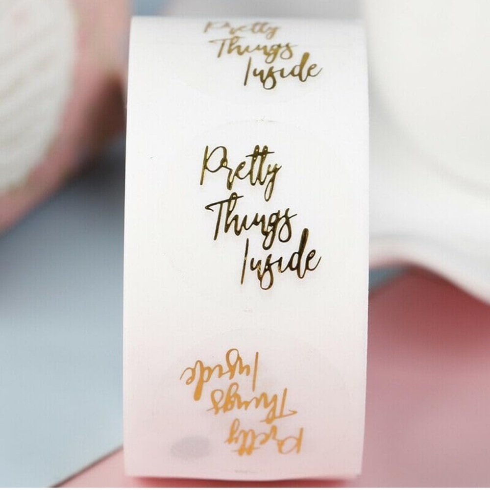500 Gold “Pretty Things Inside” Stickers